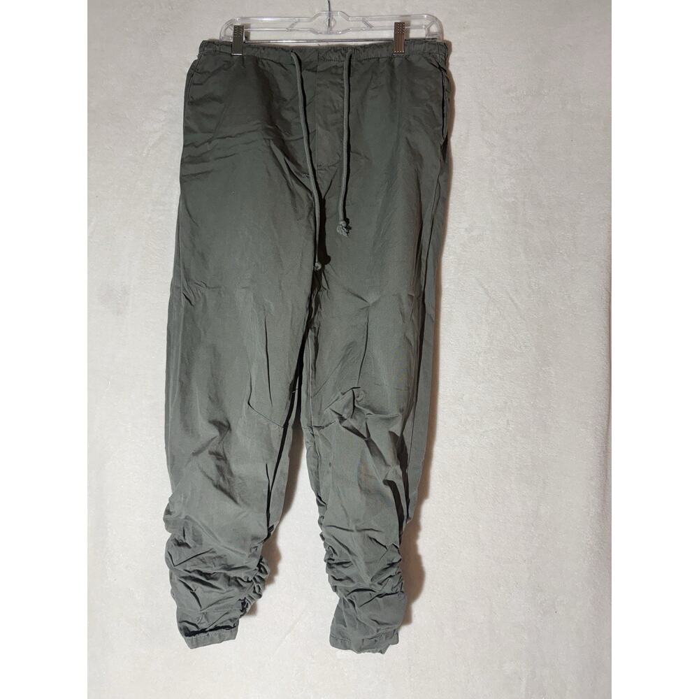 Free People Army Green XS Cotton Drawstring Pants Gathered Leg
